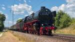 Schnellzug-Dampflokomotive DB 01 1104 in Freilassing, am 4. Juli 2026.