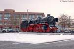 Die Denkmal Dampflok 01 1063 hatte vor kurzem eine Lack Auffrischung bekommen und steht auf dem Vorplatz des Braunschweiger Hauptbahnhofs. 15.03.2013