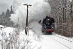 Zu Gast in ihrer alten Heimat: 01 1533-7 der sterreichischen Gesellschaft fr Eisenbahngeschichte kam im Februar 2009 fr Schulungszwecke auf die Strecke zwischen Dresden und Zittau, hier in der