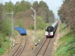 Mit der Dampflok nach Wolsztyn - 01 0509-8 am 28.4.2012 mit dem Sonderzug aus Cottbus, anlsslich der alljhrlichen Dampflokparade.