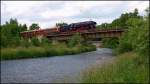 02.06.2012. Dampflok 01 509 mit Sonderzug bei Nossen in Richtung Meissen.