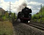 Überführungsfahrt am 10.04.2014 der 01 1533-7 vorbei am alten Schlachthof in Plauen auf dem Weg zum Dampfloktreffen nach Dresden.