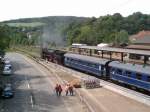 01 118 Im Sommer 2004 in Ottweiler /Saar bei einer Sonderfahrt.
An diesem Tag fuhr auch das Kuckucksbhnle auf der Ostertalbahn.
Es wurde der neue Bahnsteig eingeweit.