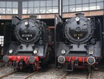 Historischen Eisenbahn Frankfurt 01 2118-6 und 01 137 am 15.04.16 beim Dampflokfest in Dresden im Bw Altstadt.