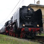 Historische Eisenbahn Frankfurt 01 2118-6 am 16.04.16 in Decin (CZ).