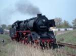 03 2204 zu Gast in Polen. Auf der alljhrlich stattfindenden Dampflokparade, die am 1.4.2004 in Wolsztyn stattfand, prsentierte sich diese deutsche Lok mit ihren polnischen Schwestern.