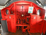 Blick auf den  inneren Teil des Schlepptenders der 1940 bei Kraus-Maffai gebauten Dampflokomotive 03 0090-5.