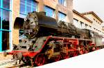 Das bayrische Eisenbahnmuseum Nrdlingen entsandte 03 2295-8 zum Tag der offenen Tr des Reisezugwagenwerks Pasing.