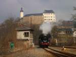 03 2155-4 war am 31.03.13 mit einer Osterfahrt unterwegs, von Nossen nach Greiz.