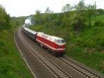 Am 18.05.13 fuhr die 03 1010 (Schublok 119 158) mit reichlich Versptung von Berlin nach Neuenmarkt-Wirsberg zum Dampfloktreffen, hier in Drochaus/V.