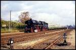 Viva Magistrale: 031010 mit D 642 nach Magdeburg am 19.10.1991 um 10.37 Uhr durch Güsen.