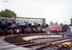 Lokparade am 28.08.1994 vor dem Lokschuppen in Wittenberge.