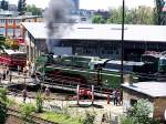 Die BR 18 201 auf der Drehscheibe beim BW-Fest in Halle(Saale) am 15.07.07.