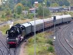 35 1097-1 mit einem Traditionszug am 4.10.2019 in Gera auf dem Weg nach Berlin