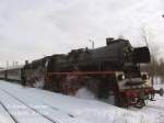 35 1019 des Lausitzer Dampflokclubs im Bf Hirschfelde bei der alljhrlichen Fahrt nach Zittau.