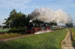 35 1019 und 01 509 beim Abzweig Mckenhain am 29.09.2012 mit einem Sonderzug aus Cottbus.