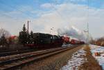 Wegen Lokmangels rckt DB-Notfalltechnik mit einer Dampflok aus...
Nein ganz so weit ist es dann doch noch nicht.35 1097-1 berfhrt am Abend des 15.03.2013 den Leipziger Notfallzug zum Eisenbahnmuseum in Leipzig-Plagwitz wo er am nchsten Tag anllich der 11.Eisenbahntage ausgestellt wurde.