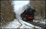 Am Samstag des ersten Adventswochenendes, 02.12.2023, fuhr der Meininger Dampflok Verein (MDV) mit seiner Güterzugdampflok 50 3501 und einem Sonderzug am Haken zum Würzburger