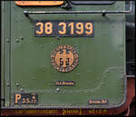 Detailaufnahme der preußischen Dampflokomotive 38 3199 (BayernBahn) am 07. September 2025 bei den XXVIII. Dampfloktagen im Werk Meiningen.