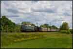 Die preu�ische P8 (38 2267) des Eisenbahnmuseums Bochum-Dahlhausen wurde am 18.05.2026 mit der BayernBahn 151 016-3 und dem Henkelzug von N�rdlingen nach Nordrhein-Westfalen bef�rdert, als die