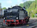 Mitte April 2026 war im Bochumer Eisenbahnmuseum die 1918 bei Henschel gebaute Dampflokomotive 38 2267 im Einsatz. Hier zu sehen der 1915 in den Schichau Werken gebaute Schlepptender.