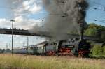 40 Jahre BEM Nrdlingen, 13.06.09: 38 1301 mit einem Sonderzug der GEG bei der Ausfahrt aus Nrdlingen