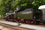 38 3199 des Sddeutschen Eisenbahnmuseums Heilbronn, ausgestellt am 01.09.2012 auf dem Gelnde des Dampflokwerkes Meiningen, anllich der hier stattfindenden XVIII.