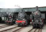Drei Schönheiten aufgereiht vor dem Rundlokschuppen im Eisenbahnmuseum in Ampflwang am 04.10.2014 zum Jubiläum 40 Jahre ÖGEG.