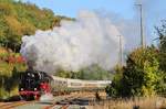 41 1144-9 mit dem Elstertal Expess zu sehen am 29.09.18 bei der Ausfahrt in Greiz.