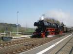 41 1144-9 mit dem Sonderzug von Chemnitz nach Bayreuth.Aufgenommen am Hp Limbach/V am 11.04.09