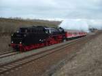 41 1144 9 mit Tender voran in Reuden am 13.03.2005.