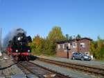 41 1144-9 mit dem Elstertal-Express bei der Einfahrt in Oelsnitz/V.