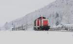 Mit dem Nebelhorn-Express von Mnchen ber Buchloe und Immenstadt nach Oberstdorf im Allgu. Gezogen wurde dieser Zug auf der Strecke Mnchen-Immenstadt von 41 1150. Als Schublok kam 212 284 zum Einsatz, zwischen Immenstadt und Oberstorf war die V100 dann Zuglok (so musste man nicht umsetzten), hier durchfhrt der Sonderzug gerade Altstdten (Allgu), ...  (28.01.2012)