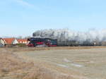 IGE Werrabahn 41 1144-9 mit dem  Rodelblitz  von Erfurt Hbf nach Meiningen, am 28.01.2017 bei Apfelstädt.