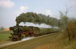 042 096 mit einem Sonderzug der Eisenbahnfreunde Hannover bei Aschendorf im Emsland am 20.März 1977