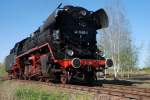 44 1486-8 am 14. April 2007 bei dem Dampflokfest des Bw Stafurt auf der Strecke fr Fhrerstandsmitfahrten