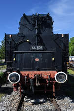 Schlepptender der Dampflokomotive 44 606 Anfang Juni 2019 im Bahnpark Augsburg.