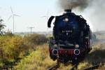 Die BR 44 1486-8 kurz vor Klstermansfeld. Sie war auf der Rckfahrt von Schwerlastfahrten im Werratal nach Stassfurt. Diese Aufnahme entstand am 15.10.2007 ganz spontan. Die Lok kam wie aus dem Nichts ....