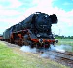 44 1486 zieht einen Fotogterzug ber den Ablaufberg, Stafurt 04.06.05