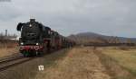 44 1486-8; 41 1144-9 und 44 2546-8 mit dem DGz 400 (Eisenach Gbf-Immelborn) bei Leimbach 13.4.13