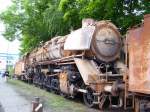 Die bei dem Brand in Nrnberg schwer beschdigte 45 010 am 06.09.08 im DLW-Meiningen.