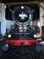 Die Dampflokomotive 50 778 wurde 1941 bei Henschel gebaut und stand Anfang Juni 2019 im Lokschuppen des Bayerischen Eisenbahnmuseums Nördlingen.