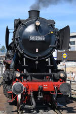 Die 1942 gebaute Dampflokomotive 50 2688 wurde auf der Drehscheibe präsentiert.