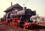 Gastlok beim Dampflok-Abschied im Bw Stolberg im April 1976 war 053 075-8 des Bw Duisburg-Wedau.