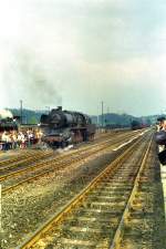 BR 50  in Nossen anllich eines Sterntreffens des DMV, um 1988 - digitalisierte ORWO-Farbaufnahme