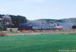 Zur 150-Jahr-Feier der Ludwig-S�d-Nord-Bahn konnte der Sonderzug nur bis Gunzenhausen fahren, weiter s�dlich war die Strecke gesperrt. Am 2.10.99 zwischen St.Veit und Sorghof.