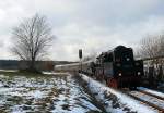 Am 21.12.08 waren 50 3648, 52 8079 und als Highlight 119 158 Richtung Annaberg unterwegs.