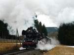 Die Qual fr 50 3648 war noch in ganz ausgestanden, wenige hundert Meter trenne die Reko-50 noch vom Brechpunkt. Aufgenommen bei Walthersdorf am 28.03.2009