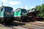 234 304-4 (DB Museum), V 300 005 (Wismut) und 50 3616-5 (VSE) am 23.05.09 im Eisenbahnmuseum Schwarzenberg.