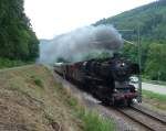 02.07.2011 - BR50 2740 - Dampfsonderzug (10 Jahre Enztalradweg)auf dem Weg nach Bad Wildbad kurz vor Neuenbrg